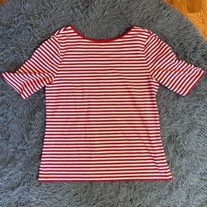 Chaps by Ralph Lauren White Red Striped Top Size XL